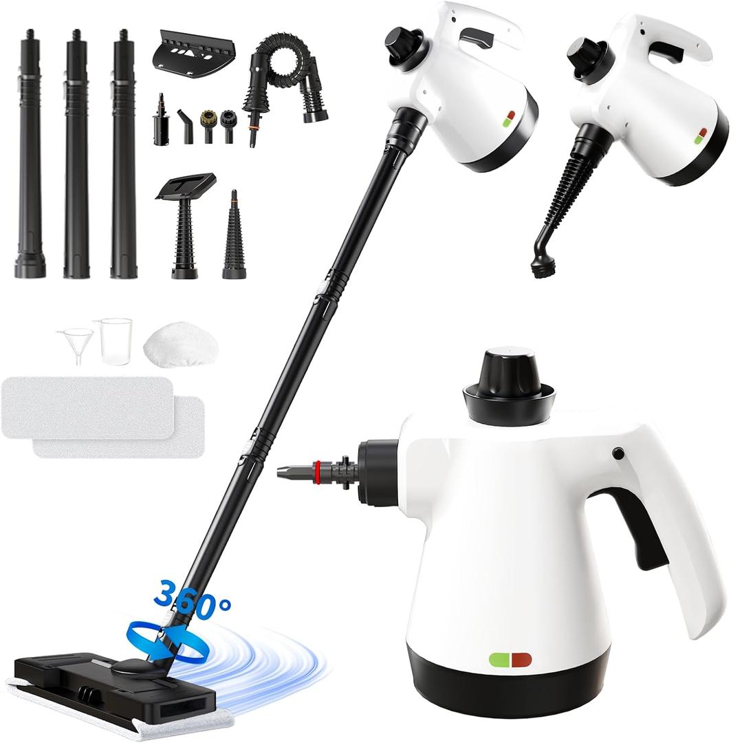 Steam Mop, Detachable Steam Cleaner 16-in-1 Lightweight Handheld Steamer for Hardwood Floors, Home, Tile,Wall Furniture, Clothes, Windows Cleaning