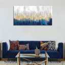 XXMWallArt FC3162 Abstract Wall Art Gold and Blue Canvas painting Artwork Painting Print for Living Room Bedroom Kitchen Home and Office Wall Decor