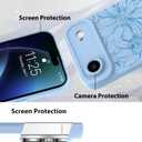 MZELQ for iPhone Air Case 2025 Case, Silicone Sunflowers Floral Flowers Cute Pattern, Camera Protection Slim Soft Phone Cover for Girls Women -Blue