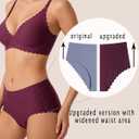 FINETOO Seamless Underwear for Women High Waisted Panties Scalloped Edge Sexy Cheeky Bikini No Show Briefs 5 Pack, L