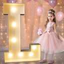 Pooqla 3FT Marquee Light Up Letters, LED Letters Big Mosaic Marquee Letters 3 Feet Tall, Giant Letter Sign for Balloons Birthday Anniversary Wedding Party Decoration, Warm White Letter L
