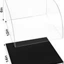 Military Police Hat Display Case Clear Acrylic Hat Display Box with Black Base & Stainless Steel Risers | Acrylic Baseball Cap Holder Stand | Showcase for Military Hats, Sports Caps & Mini Helmets