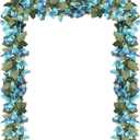 Artificial Bougainvillea Garland,4PCS 7.2ft/Piece Blue Flower Garland Faux Silk Bougainvillea Vines Artificial Decor for Wedding Arch Table Home Garden (Blue)