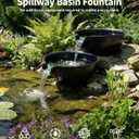 POPOSOAP Spillway Bowl and Basin Fountain Kit, Spillway Bowl Fountain with Pond Pump for Formal Waterfall Spillways, Water Gardens Basin Kit For Indoor/Outdoor DIY Water Feature Pond Garden-P721