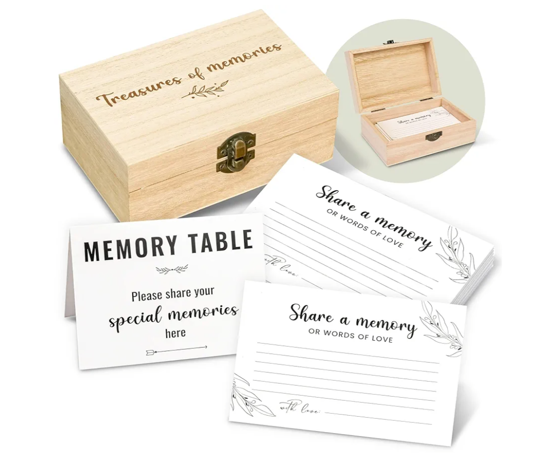 Share A Memory Cards For Celebration Of Life Decorations Ideas - Share A Memory Box For Funeral Memorial Cards, Memory Keepsake For Celebration Of Life Decor, Graduation Party Games