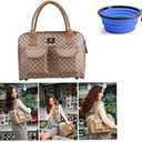 Hubulk Dog Carrier Bag Pet Tote Bag Doggie Handbag Cat Purse Puppy Pouch, Free Collapsible Dog Bowl Included (S Khaki)