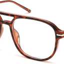 Pro Acme Blue Light Blocking Glasses-Oversized Square Aviator 70s Frame Eyeglasses for Women Men Computer Eyewear(Leopard) (A2 Leopard)