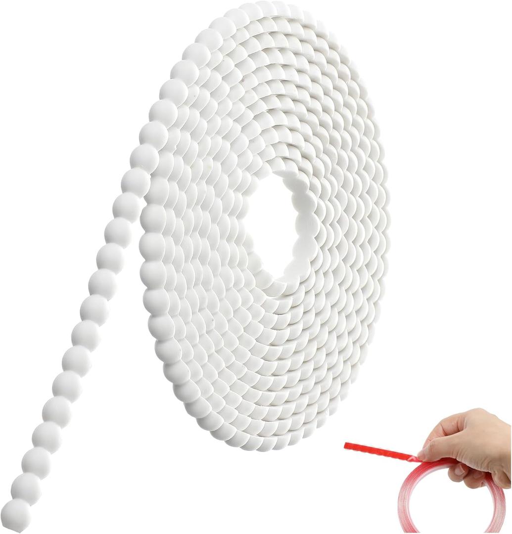 Leinuosen Flexible Molding Trim Peel and Stick for Walls 10ft Decorative Bead Pearl DIY Wall Trim for Bathroom Mirror Frame Border Backsplash Tile Ceiling Cabinet TV Wall Edge (White, 10ft /8 mm)