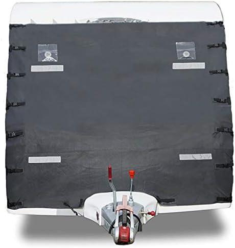 EVTSCAN 220x175 inch Waterproof Universal Caravan Front Towing Cover, with UV Resistant Silver Coating, LED Lights and Reflective, Stone Chips Protection for RV, Caravan