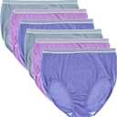Fruit of the Loom Fit for Me Womens Plus Heather Assorted Brief Underwear, Pack of 12, ASSORTED, Size 10