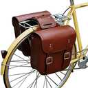 SENQI Retro Bicycle Rack Bag Leather Rear Rack Bike Bags Robust Rear Seatpost Bag for Retro Bicycle Saddle Rack Accessories, Leather Brown