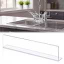 30 Inch Kitchen Sink Splash Guard, Clear Acrylic Water Barrier with 10pcs Removable Adhesive Tape, Edge Protector for Kitchen Island, Bathroom Counter, Stove Backsplash