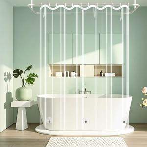 Waterproof Clear Shower Curtain with 3 Large Magnets, Bpa-Free PEVA 8G Shower Curtain Liner Weighted, 72 x 72 inch See Through Transparent Plastic Shower Curtain Durable for Bathroom