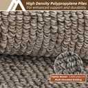 COSY HOMEER Kitchen Rugs Non-Slip 24x35/24x60 Inch Thick Polypropylene Standing Mat for Home Machine Washable, Brown Frame