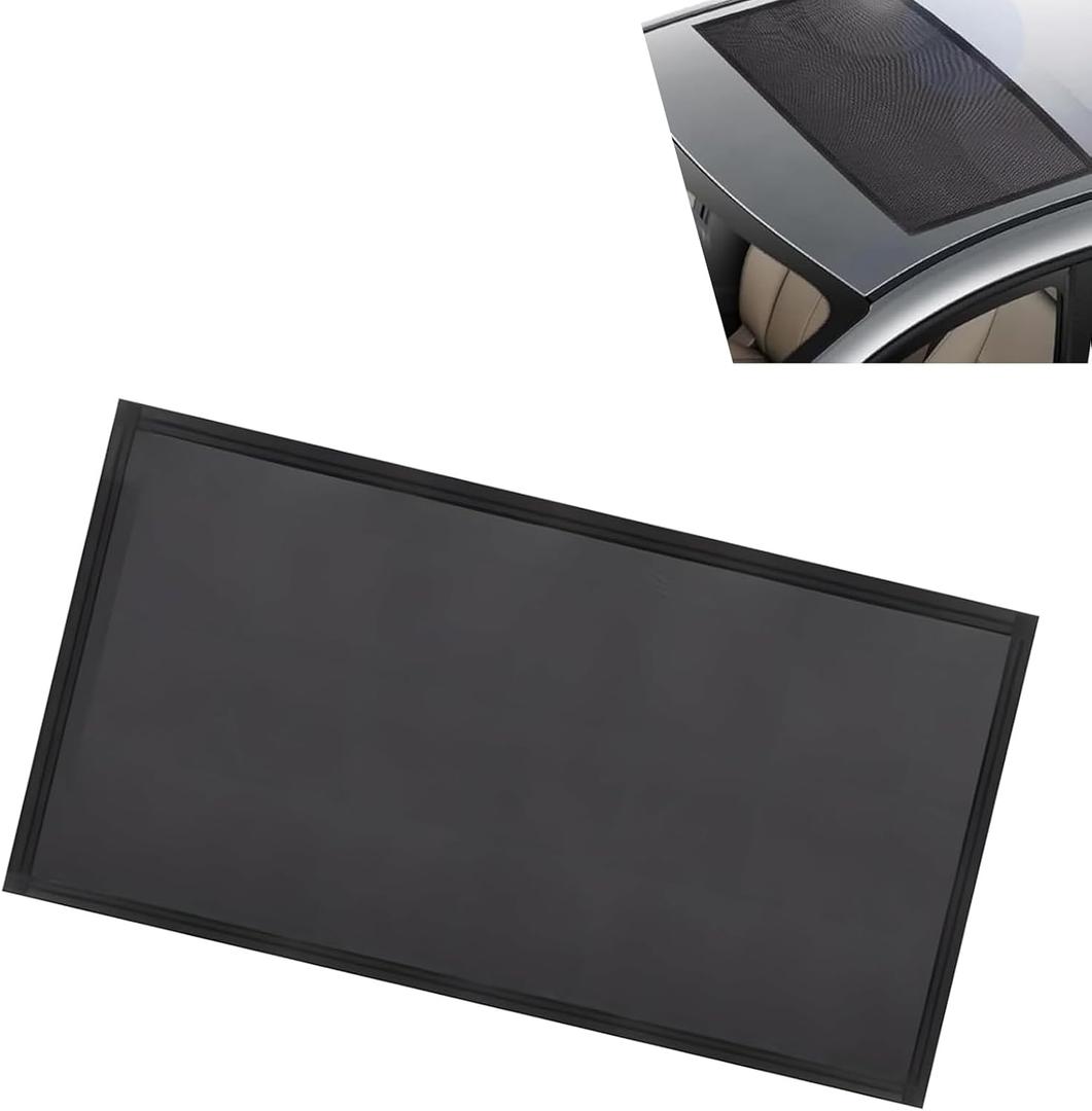 SLIMI 1 PC Sunroof Sun Shade Breathable Mesh, UV Sun Protection Moonroof Net Cover, 39" x 25.5" Foldable Camping Accessories, Universal Automotive Sunroof Sun Protection (Black)