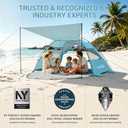 Elegear CumbreX Beach Tent Sun Shelter with Canopy, 4-5 Person Pop Up Beach Tent, Easy Setup UPF 50+ UV Protection Portable Lightweight Double Silver Coating Beach Cabana Sun Shade Shelter - Sky Blue