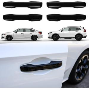 Thenice for 11th Gen Civic Door Handle Cover Snap-on No Tape Exterior Handle Protection Compatible with Honda Civic 2026 2025 2024 2023 2022 Accessories, Accord CR-V HR-V 2023-2026 -Piano Black