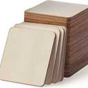 Unfinished Wood Pieces 80 Pcs 3"x3" inch Wood Board Wooden Squares Wooden Cutout Tiles, Rustic Craft Wood for Home Decoration, DIY Supplies