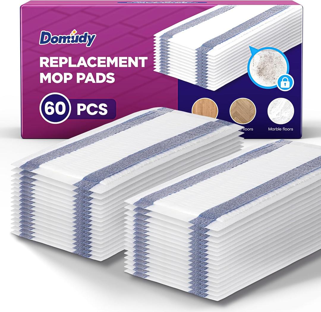 4-Layer Super Absorbent Pad Refills for Swiffer Wet Jet Mop, Heavy Duty & No-Shedding Mopping Pads Refill, Disposable Streak-Free Cleaning for All Sealed Floors 60 Pack