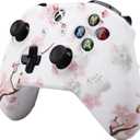 RALAN Cherry Blossoms Skin, Sakura Silicone Controller Cover Skin Protector Compatible for Xbox Ones Controller (Pink Pro Thumb Grip x 2,Cat Grips x 2,Skull Cap x 2).
