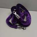 5 Feet Purple Velvet Hanging Ropes with Silver Polished Hooks Crowd Control Stanchion Ropes fit for Movie Theaters,Church,Restaurants,Hotels,Grand Openings, Concert venues, Trade Shows (2PCS)