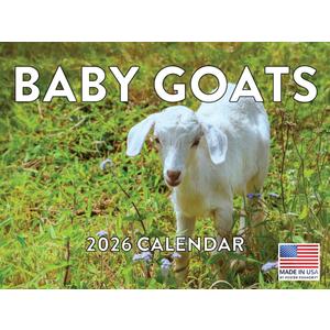 Baby Goat Calendar 2026 Monthly Wall Calender 12 Month | American Made In The USA