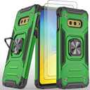 AYMECL for Samsung Galaxy S10E Case, Galaxy S10E Phone Case with Nano Explosion-Proof Film [2 Pack], Military Grade Double Shockproof with Kickstand Protective Case for Samsung S10E-Green
