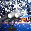 Christmas Snowflake Projector Lights Outdoor 2025 Upgraded Dual-Head Snowfall Led Lights with Timer Waterproof Snowflake Projector Indoor for Holiday for Christmas Decoration