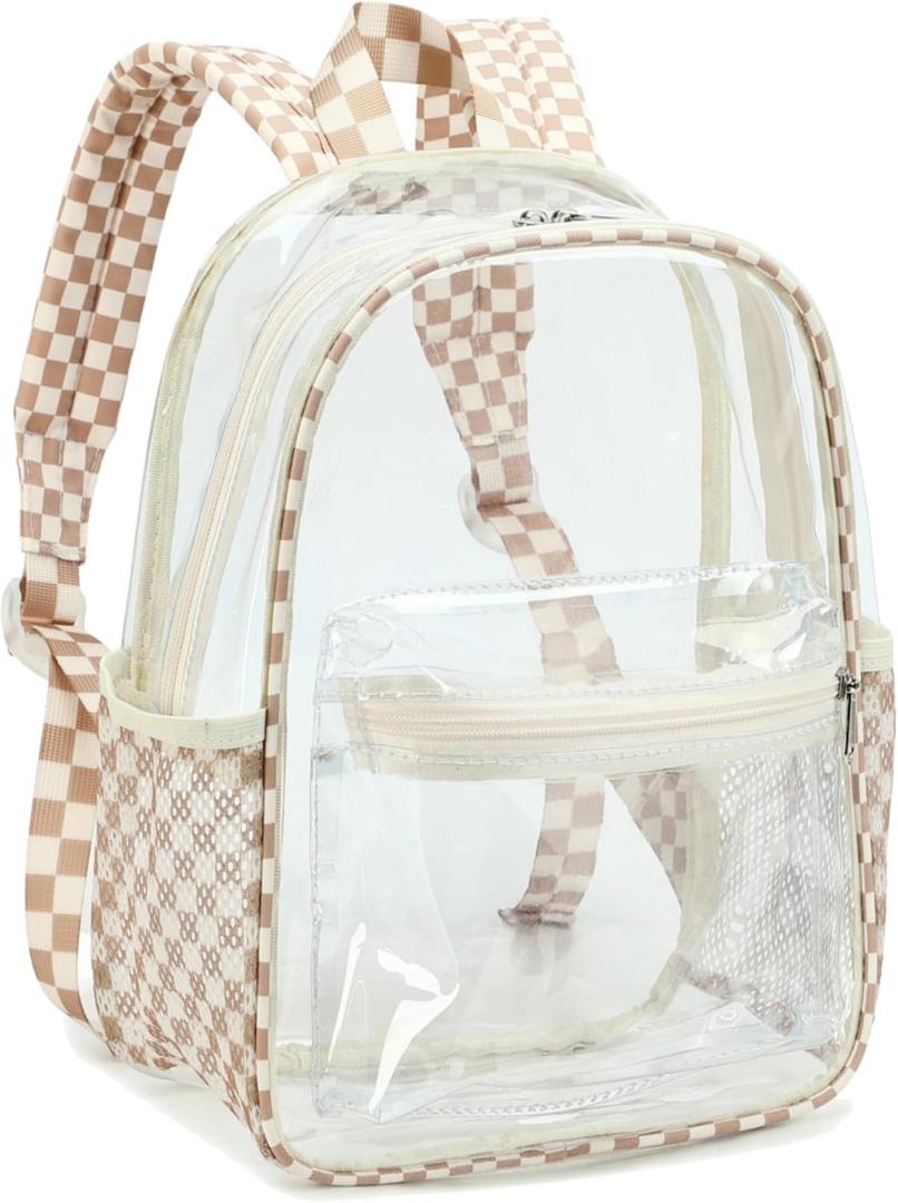 CAMTOP Clear Backpack for Stadium Events Approved Women Girls, Small Clear Bag for Concert, Work, Sporting Festival, Water Resistant Transparent Bag for School