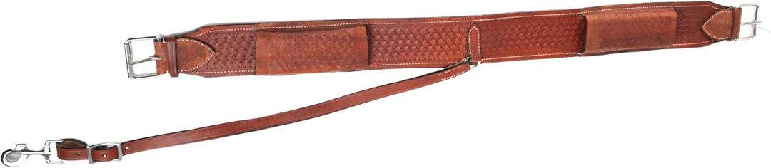 Hulara Western Carved Leather Rear Flank Back Saddle Girth Cinch Belt with Bucking Strap Comfytack |Premium Flank Cinch Belt Leather Horse Girth
