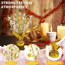 6 Pack Metallic Foil Spary Centerpieces for Tables, Gold Silver Centerpieces for Tables Decorations, Star Brust Table Centerpieces for Birthday Graduation Wedding Baby Shower Party