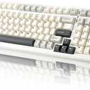YUNZII YZ98 Gasket Mechanical Keyboard,99 Key Hot Swappable BT5.0/2.4G/USB-C Wireless NKRO 98% 1800 Layout with RGB LED Backlit for Linux/Win/Mac(Milk Switch, White)