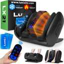 Lunix LX21 FSA Foot and Calf Massager with Remote, Neuropathy & Plantar Fasciitis Relief, Adjustable Leg Ankle Deep Kneading Shiatsu Therapy, Blood Circulation, Hot Cold Pockets, Granite Black
