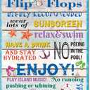 BellowDeer Funny Pool Metal Tin Signs Home Outdoor Cute Pool Sayings Pool Rules Sign Home Swimmming Pool Outdoor Wall Decor Gifts 8X12Inch