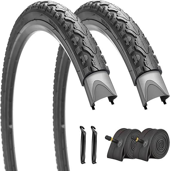 SIMEIQI Pair of 26"x1.75" Bike Tires with or Without Inner Tubes for 26x1.5/ 26x1.75/26x1.95“ Replacement Tire for Hybrid City Road Commuter Bicycles