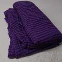 Bedsure Cooling Cotton Waffle Queen Size Blanket - Lightweight Breathable Blanket of Rayon Derived from Bamboo for Hot Sleepers, Luxury Throws for Bed, Couch and Sofa, Purple, 90x90 Inches