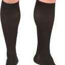 Truform 15-20 mmHg Compression Stockings for Men and Women, Knee High Length, Open Toe, Black, X-Large