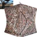 Hunting Blind, 270 Degree See Through Ground Blind,Silent-Slide Window,Pop Up Portable Durable Hunting Blind with Carry Bag, 2-3 Person,for Deer,Elk,Turkey Hunting