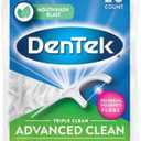 DenTek Triple Clean Floss Picks for Teeth Cleaning and Plaque Removal, No Break and No Shred Dental Floss Picks, Advanced Clean, 20 Count (Pack of 10)