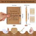 Honoson 10 Sets Inspirational Notebooks with Retractable Pens Back to School Teacher Welcome Gifts Bulk Teacher Appreciation Motivational Spiral Journal Thank You Gifts for School Staff Employee