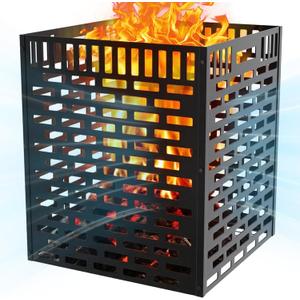 63 Gallon Burn Barrel for Yard Waste  Heavy Duty Outdoor Incinerator Drum with Burn Cage, Rust-Resistant Coating & High-Temp Fire Pit for Burning Paper, Leaves, Wood & Trash