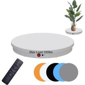 JAYEGT Motorized Rotating Display Stand, 360 Degree Electric Rotating Potography Turntable for Products DisplayLive Show Remote Control +5 Colors Backgrounds (White / 20.5inch /330Lbs Load/Wired)