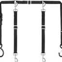 Truck Bed Dog Tether for Two Dogs,Ratchet Tightening Adjustable Double Safety Truck Bed Dog Leash System for Pickup, SUV, Cars & Trucks