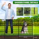 15 Panels Garden Fencing Animal Barrier with Lock, 33 in(H) X 36 ft(L) Dog Fence Outdoor for Yard Rustproof No Dig Decorative Tall Garden Fences Metal Wire Panel Border Rabbit Ground Stakes Fencing