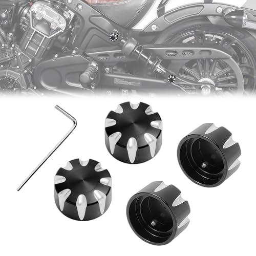 BAKAFOH Billet Aluminum Shock Mounting Caps for Indian Scout 2018-2023 Lower & Upper Shock Mount Suspension Strut Nuts Dust Cover Rear Shock Absorber Caps Accessories