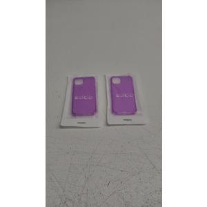 for iPhone 13 Case Clear, Neon Bright Vibrant Color, Transparent Jelly Protective Silicone Phone Case Design for Women Girly Cute, Thin Slim Fit Soft Flexible TPU Bumper, Neon Purple, 2 Pack