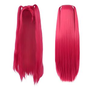 Long Straight Hot Pink Wig for Women, Costume Cosplay with Bangs for Party Gifts, Dance Cosplay Accessories Props
