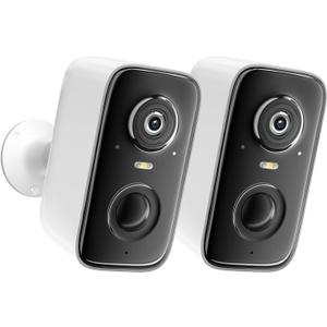 Rraycom Security Cameras Wireless Outdoor, 2Pack Battery Powered AI Motion Detection Siren Alarm Surveillance Camera for Home Security,2K Color Night Vision, 2-Way Talk, Waterproof, Works/Alexa