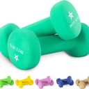 Yes4All Neoprene Coated Dumbbell Hand Weight Sets of 2 - Multiple Weight Options with 15 Colors, Anti-roll, Anti-Slip, Hexagon Shape (D. Dark Green - 5lbs - Pair)