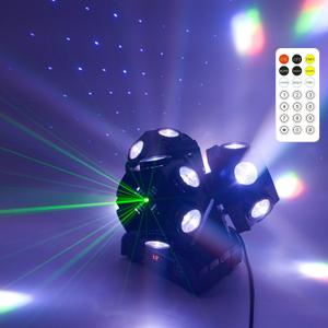 18LEDs Moving Head DJ Light Rotating Beam Lights Stage DJ Lighting Led Pinspot Uplighting Lights for Events Sound Activated Dmx512 Light for DJ KTV Disco Party Wedding Concert Festival